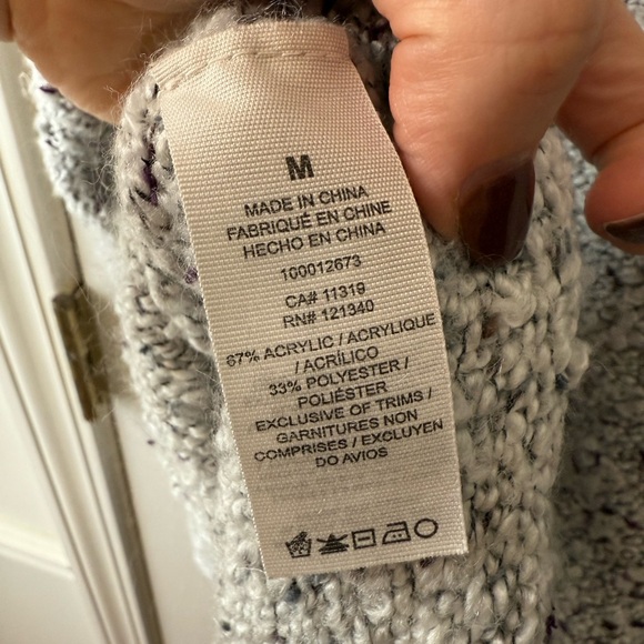 Garage Brand Cozy V-Neck Sweater in Speckled Gray - Picture 3 of 3